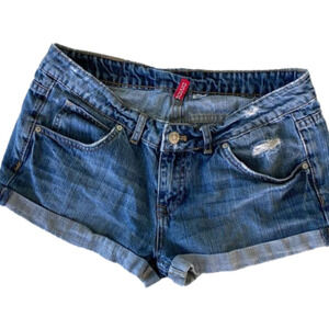 H&M Divided Shorts Denim Women Blue Washed Size 8